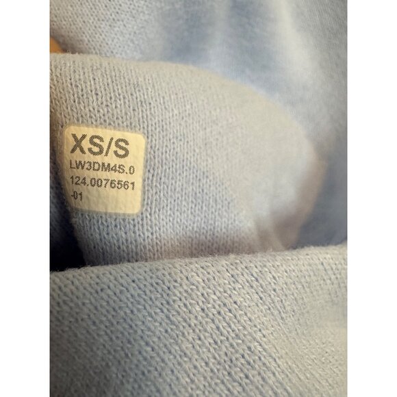 Lululemon Half-Zip Hoodie XS/S Blue Cotton-Blend Knit Ribbed High-Low Hem Lightw - Picture 3 of 11